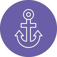 Anchor Line Circle Background Icon vector