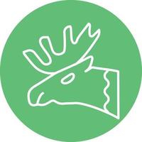 Moose Line Circle Background Icon vector