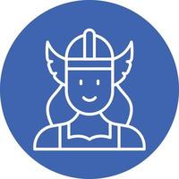 Valkyrie Line Circle Background Icon vector