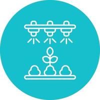 Sprinkler Line Circle Background Icon vector