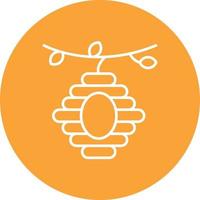 Bee Hive Line Circle Background Icon vector