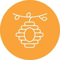 Bee Hive Line Circle Background Icon vector