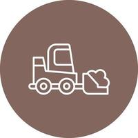 Loader Truck Line Circle Background Icon vector