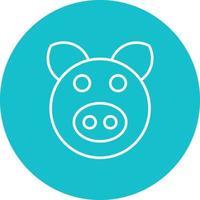 Pig Line Circle Background Icon vector