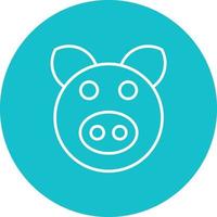 Pig Line Circle Background Icon vector