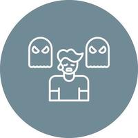 Phobia Line Circle Background Icon vector