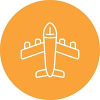 Plane Line Circle Background Icon vector