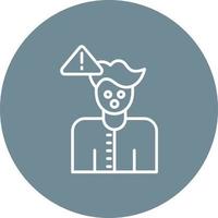 Panic Attack Line Circle Background Icon vector