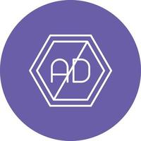 Ad Blocker Line Circle Background Icon vector