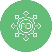 Advertising Submission Line Circle Background Icon vector