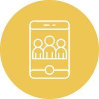 Online Community Line Circle Background Icon vector