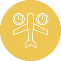 Jet Lag Line Circle Background Icon vector