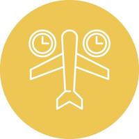 Jet Lag Line Circle Background Icon vector