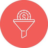 Sales Funnel Line Circle Background Icon vector