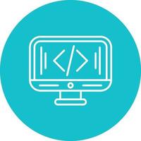 Programmer Line Circle Background Icon vector