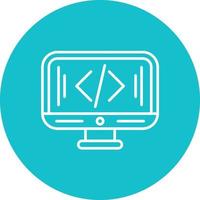 icono de fondo de círculo de línea de programador vector