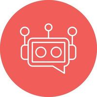 Virtual Assistant Line Circle Background Icon vector