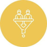 Sales Funnel Strategist Line Circle Background Icon vector