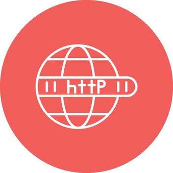 Http Line Circle Background Icon vector