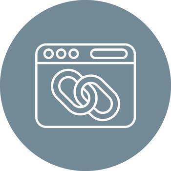 Hyperlink Line Circle Background Icon vector