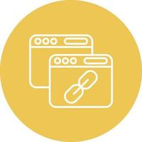 Backlink Line Circle Background Icon vector