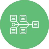 Fishbone Diagram Line Circle Background Icon vector