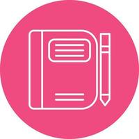 Diary Study Line Circle Background Icon vector