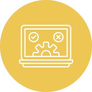 Qa Testing Line Circle Background Icon vector