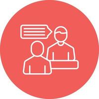 Job Interview Line Circle Background Icon vector