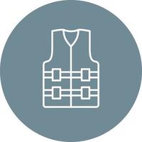 Labour Jacket Line Circle Background Icon vector