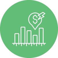Market Forecast Line Circle Background Icon vector