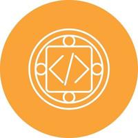 Custom Code Implementation Line Circle Background Icon vector