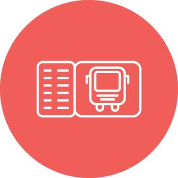 Bus Display Line Circle Background Icon vector