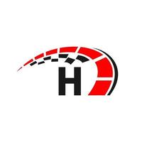 plantilla automotriz de automóvil letra h para servicio de automóviles y reparación de automóviles vector