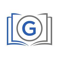 logotipo de educación en la plantilla de la letra g. plantilla de concepto de signo educativo inicial vector
