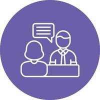 Interview Line Circle Background Icon vector