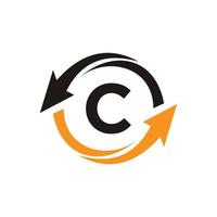 Letter C Financial Logo Concept With Financial Growth Arrow Symbol vector