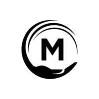 Letter M Charity Logo. Unity Team Work Logo Sign vector