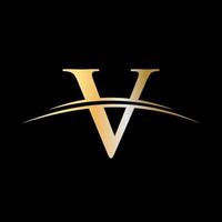 letter V Logo Design Luxury Template vector