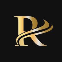 R Letter Logo Luxury Concept vector