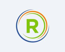 Initial R Letter Business Logo Template vector