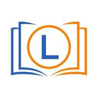 Education Logo On Letter L Template. Initial Educational Sign Concept Template vector