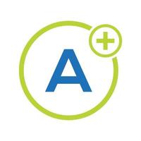 Letter A Healthcare Symbol Medical Logo  Template. Doctors Logo with Stethoscope Sign vector