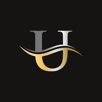 Initial letter U logo business typography vector template