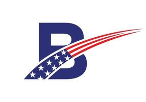 Initial Letter B American Logo. USA American Logo vector