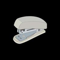 stapler in vector art style, isolated on black background. stapler in vector art style for coloring book.