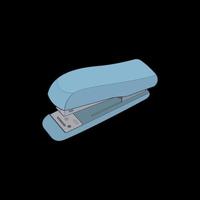 stapler in vector art style, isolated on black background. stapler in vector art style for coloring book.