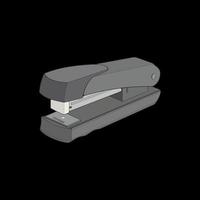 stapler in vector art style, isolated on black background. stapler in vector art style for coloring book.