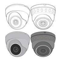 Set of cctv in coloring vector style, isolated on white background. Cctv in coloring vector style for coloring book.