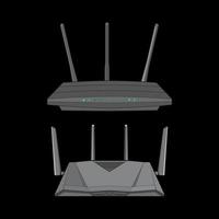 Set of router vector art. Vector Art isolated on black background for coloring book.